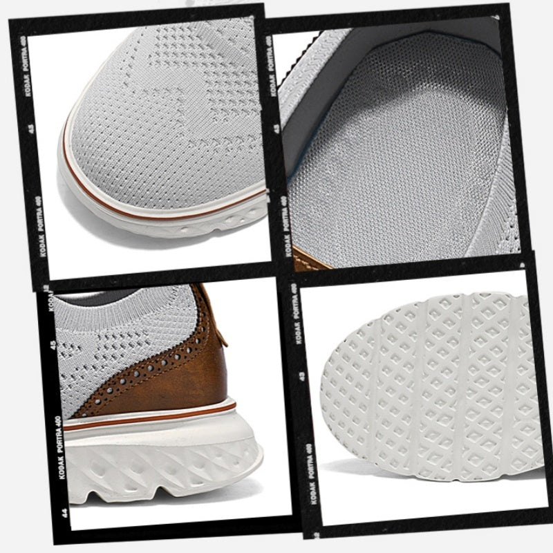 Herren Slip-On-Oxford-Schuhe ohne Verschluss