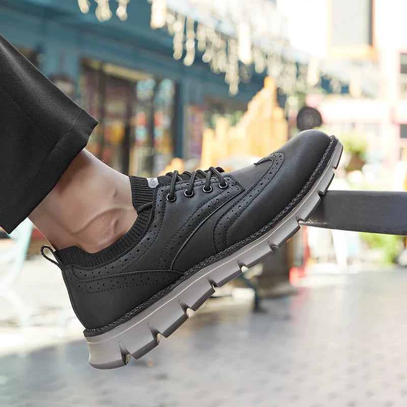 Men's Orthopedic Casual Ultra Comfortable Lightweight Genuine Vegan Leather Shoes